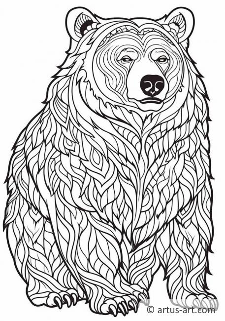 Página para colorear de Oso Marrón